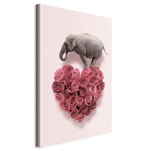 Tableau - Elephant Lover (1-part) - Elephant Amid Pink Flowers