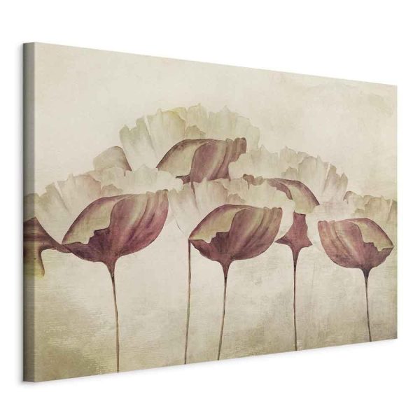 Tableau - Flowers in Beige (1 Part) Wide
