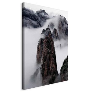 Tableau - High Mountains in Mist (1-part) - Landscape of Clouds Amid Rocks