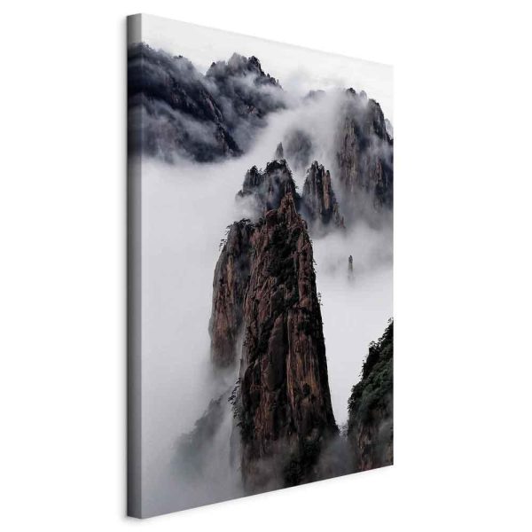 Tableau - High Mountains in Mist (1-part) - Landscape of Clouds Amid Rocks