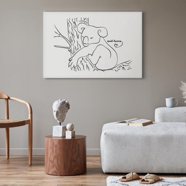 Tableau - Quiet Charm of Nature (1-part) - Sleeping Koala in Black and White