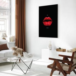 Tableau - Red Lips (1-part) - Black Background with English Text