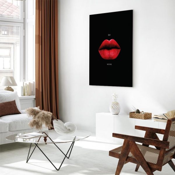 Tableau - Red Lips (1-part) - Black Background with English Text