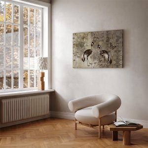 Tableau - Retro Cranes (1 Part) Wide