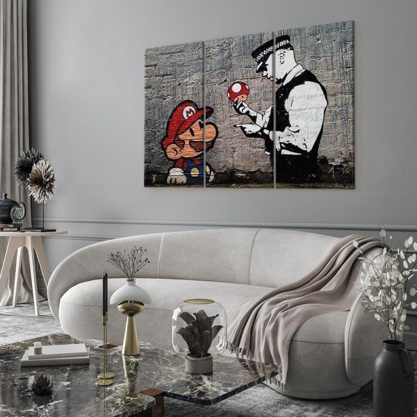 Tableau - Super Mario Mushroom Cop by Banksy