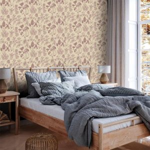 Tapisserie murale - Beige mushrooms and herbs