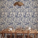 Tapisserie murale - Blue antique – a delicate pattern with Greek and botanical motifs
