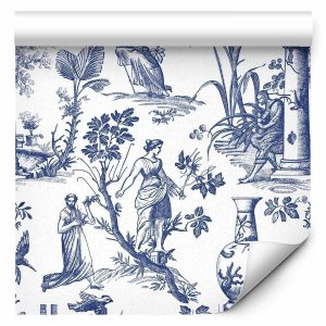 Tapisserie murale - Blue antique – a delicate pattern with Greek and botanical motifs