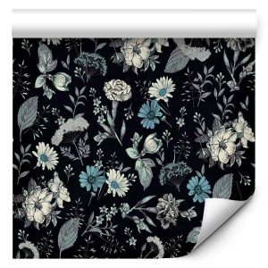 Tapisserie murale - Fragrant flowers and herbs - blue