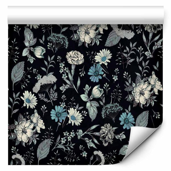 Tapisserie murale - Fragrant flowers and herbs - blue