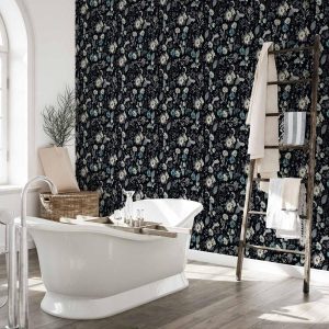 Tapisserie murale - Fragrant flowers and herbs - blue