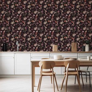 Tapisserie murale - Fragrant flowers and herbs - plum