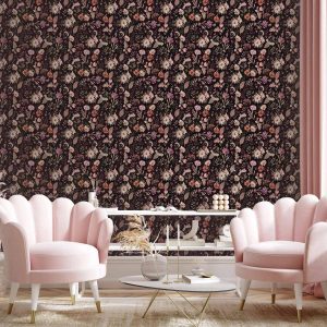 Tapisserie murale - Fragrant flowers and herbs - plum