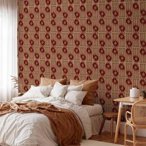 Tapisserie murale - Red claws – irregular shapes on a paper background