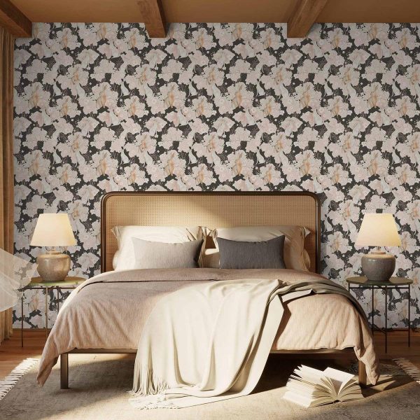 Tapisserie murale - White and beige hares