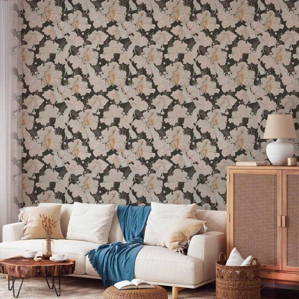 Tapisserie murale - White and beige hares