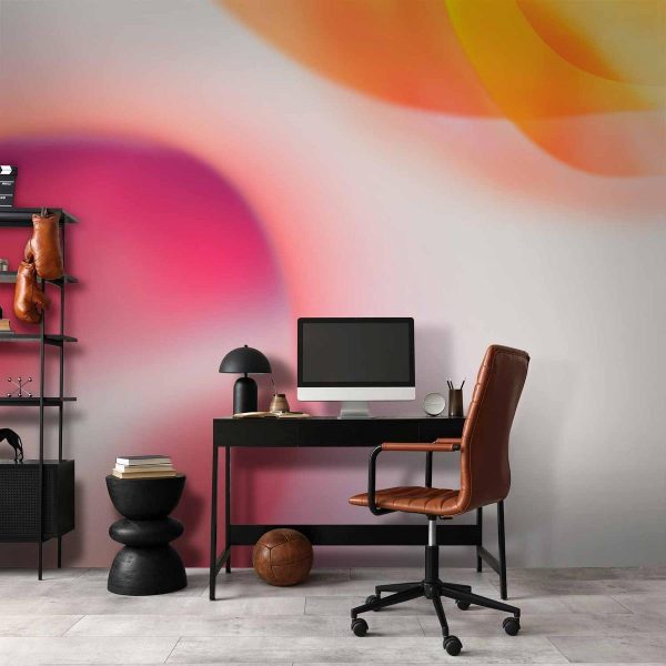 Papier peint - Abstraction - Pink Planet Closest to the Sun on a Light Sky Background