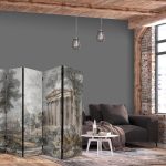 Paravent - Antique Landscape - Greek Temple on a Hill Among Lush Vegetation