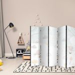 Paravent - Balloons in the Sky - Balloons in Pastel Colors Flying Through a Cloudy Sky - Among Rainbows and Stars