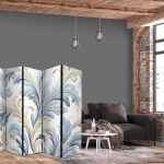 Paravent - Baroque Ornaments in Light Creamy Blue Colors