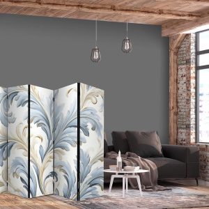 Paravent - Baroque Ornaments in Light Creamy Blue Colors