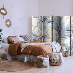 Paravent - Baroque Ornaments in Light Creamy Blue Colors