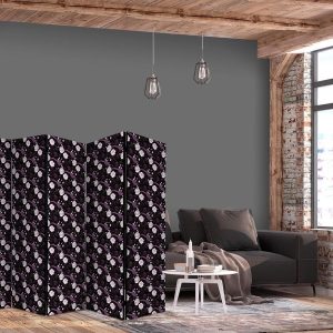 Paravent - Birds Among Flowers - Pheasants Surrounding Peonies - Purple