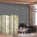 Paravent - Botanical Motif with Leaves and Vines in Sandy Colors