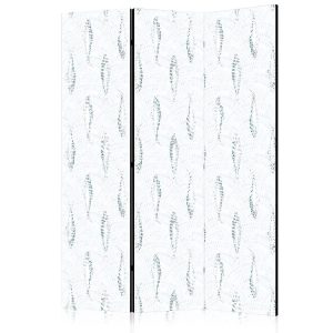 Paravent - Delicate Blue Fish - Mosaic Fish in Subtle Blue Color Shades with an Arched Pattern in the Background