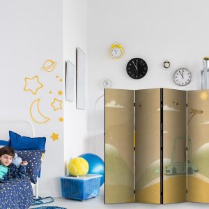 Paravent - Dreamy Traveler - Giraffe Driving a Car on a Beautiful Sunny Day