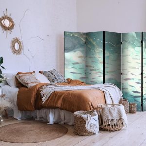 Paravent - Escaping Fish - Very Fast Swimming Fishes in Muted Colors Among Sea Depths