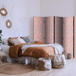 Paravent - Giraffe Pattern - Colorful Animal Pattern in Blue-Pink Spots