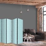 Paravent - Sketch - Outline of an Airplane in White on a Turquoise Background