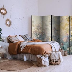 Paravent - Tapestry Pattern With Meadow and Flowers - Kilim With Spring Motif