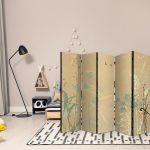 Paravent - Tiny Bird - Colorful Grasses in Golden Shades of Sunset