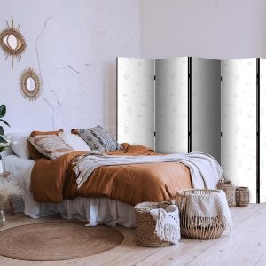 Paravent - Watercolor - Airplanes and Balloons Painted on a White Sky Background