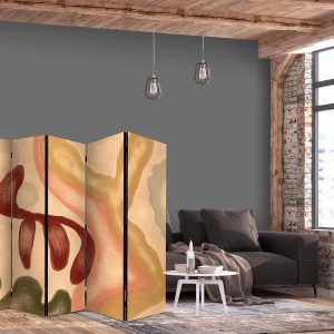 Paravent - Worn Figures - Shapes in Lime Wash Technique in Warm Colors