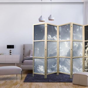 Paravent japonais - Astral Calm: Stars Scattered Over Delicate Clouds