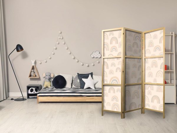 Paravent japonais - August Sky - Rainbows of Various Sizes in Muted Colors