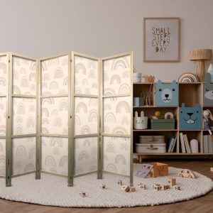 Paravent japonais - August Sky - Rainbows of various sizes in muted colors