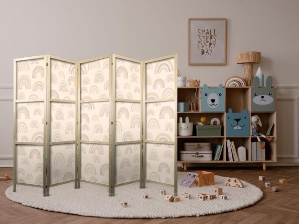 Paravent japonais - August Sky - Rainbows of various sizes in muted colors