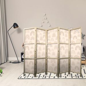 Paravent japonais - August Sky - Rainbows of various sizes in muted colors