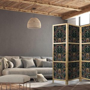 Paravent japonais - Baroque Ornaments in Patinated Gold and Browns - Retro Motif