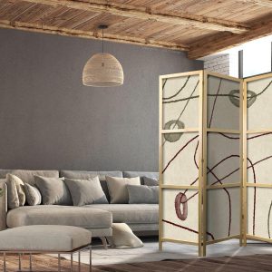 Paravent japonais - Bead Labyrinth - Minimalist Abstraction on a Worn Background