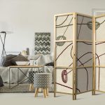 Paravent japonais - Bead Labyrinth - Minimalist Abstraction on a Worn Background