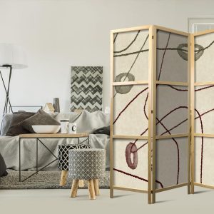 Paravent japonais - Bead Labyrinth - Minimalist Abstraction on a Worn Background