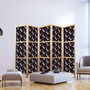 Paravent japonais - Birds Among Flowers - Pheasants Surrounding Peonies - Purple