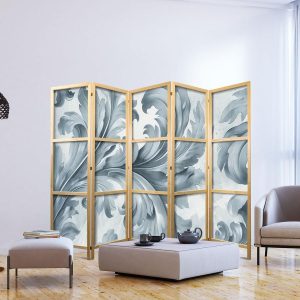 Paravent japonais - Botanical Motif with Leaves and Vines in Sandy Colors