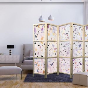 Paravent japonais - Confetti-Style Terrazzo - Purple-Pink - Colorful Pattern