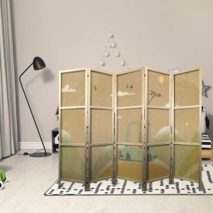 Paravent japonais - Dreamy Traveler - Giraffe driving a car on a beautiful sunny day